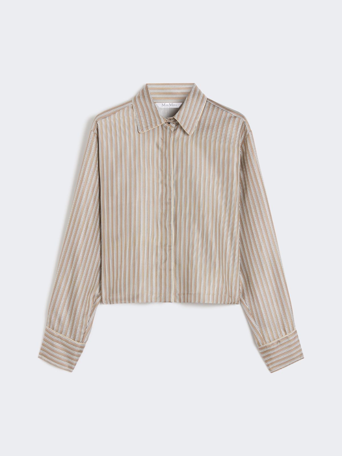 Printed silk cropped shirt - HAZELNUT BROWN - Max Mara - 9