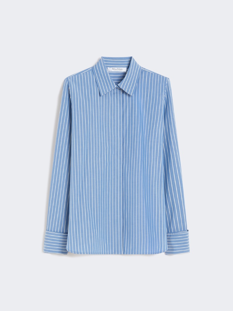 Men’s-style cotton shirt - LIGHT BLUE - Max Mara