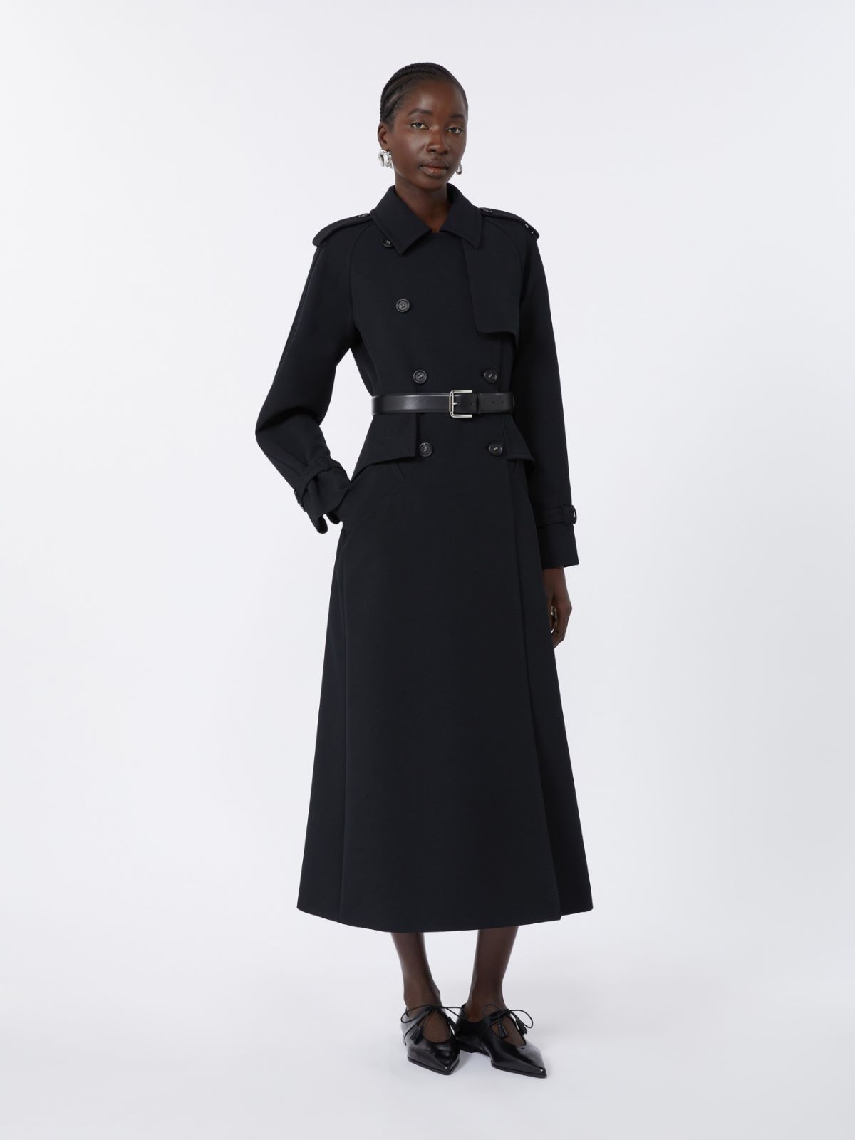 Long sable trench coat - BLACK - Max Mara - 10