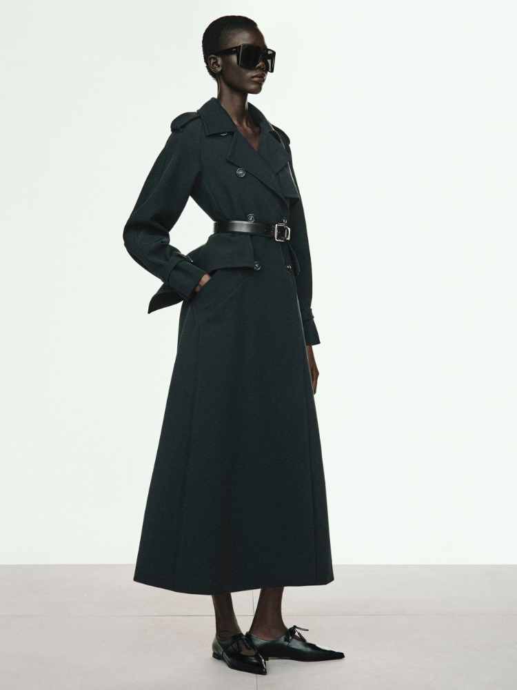 Long sable trench coat + BLACK - Max Mara