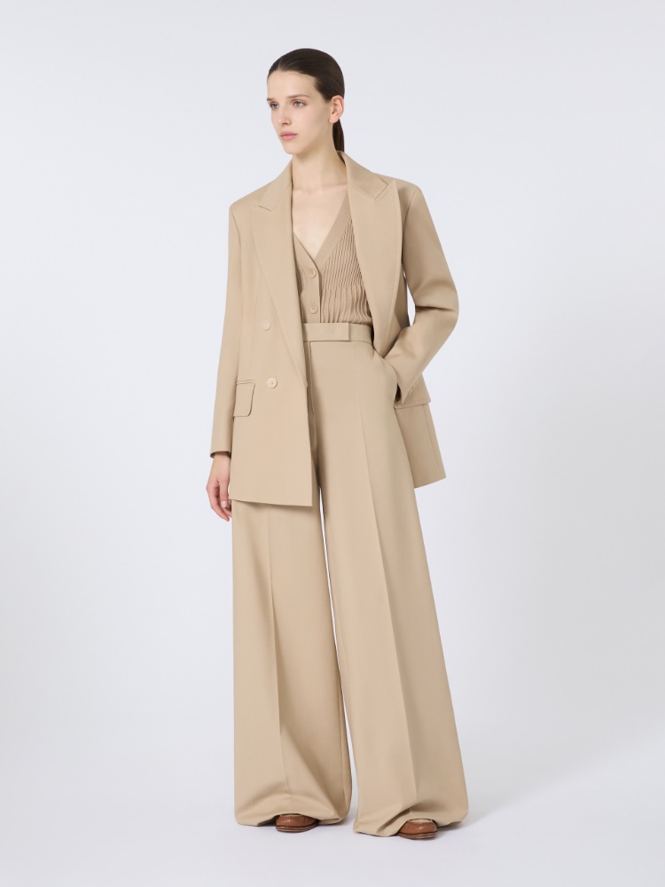 Wide-fit cotton trousers - SAND - Max Mara