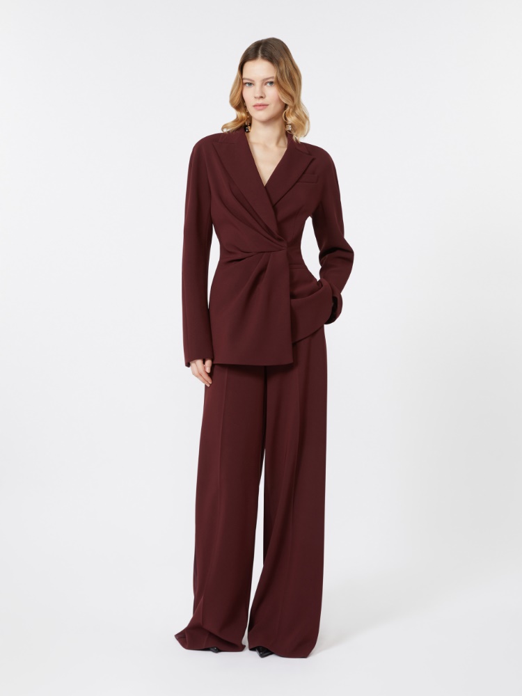 Tuxedo-style cady trousers - CHERRY - Max Mara