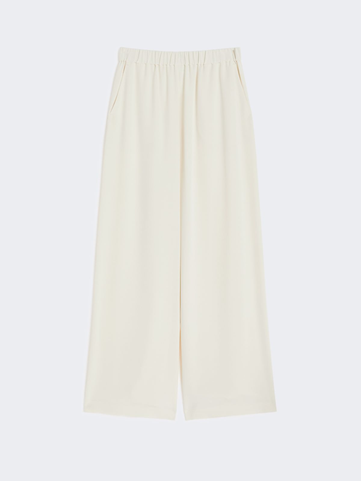 Comfortable trousers in stretch crêpe de Chine - IVORY - Max Mara - 9