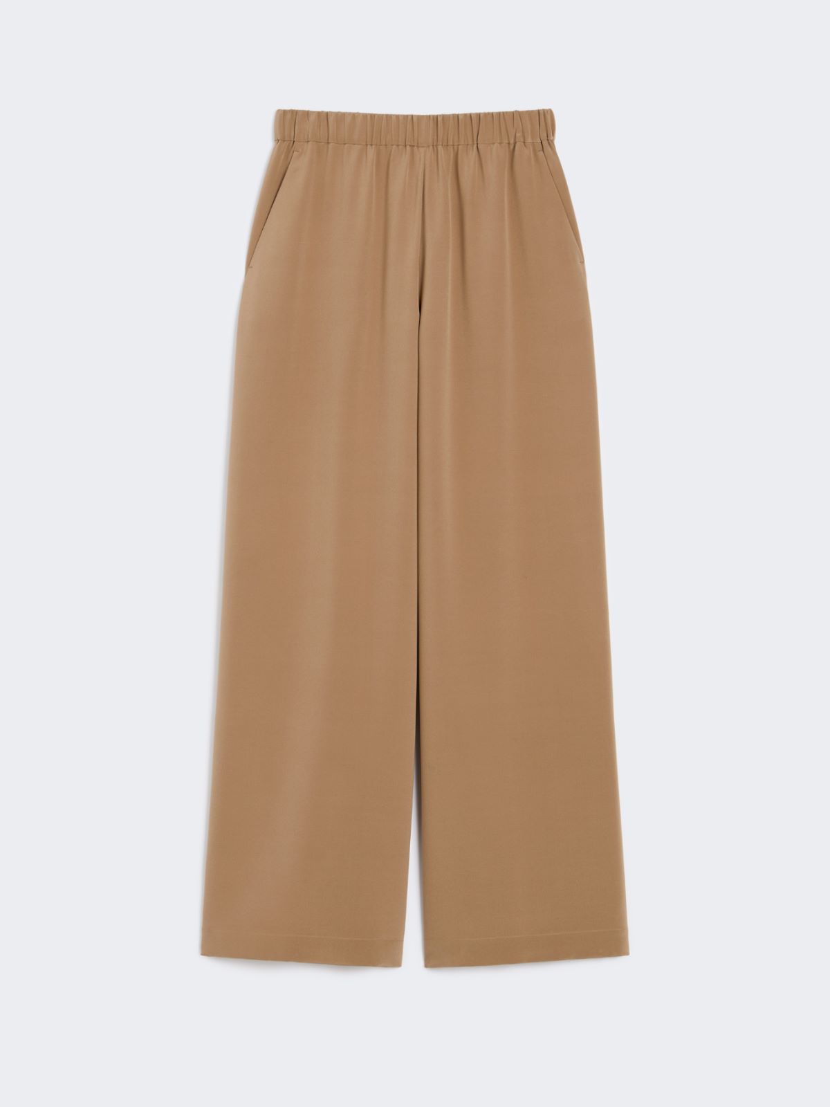 Comfortable trousers in stretch crêpe de Chine - HAZELNUT BROWN - Max Mara - 8