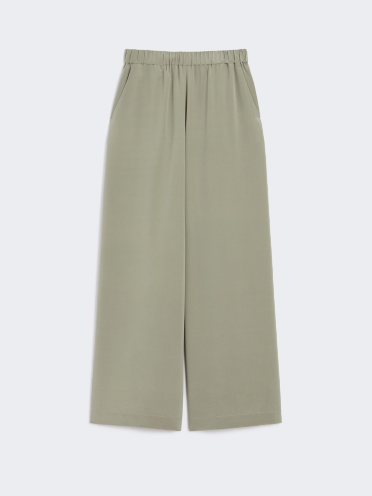 パンツ MAX MARA BONN COMFORT TROUSERS IN CREPE DE CHINE STRETCH Comfortable trousers in stretch crêpe de Chine, sage green