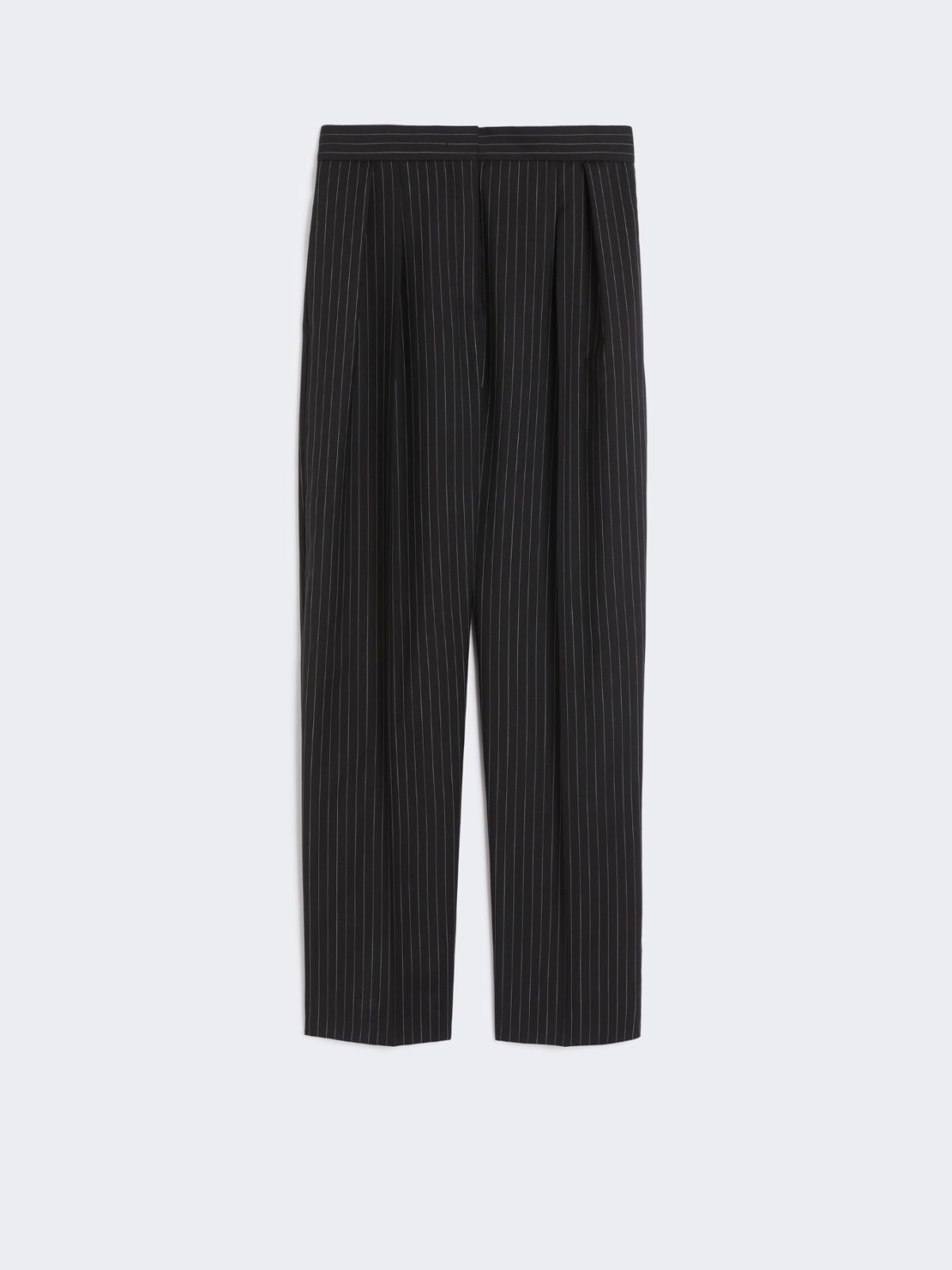 Woollen cloth carrot-fit trousers - BLACK WHITE - Max Mara - 9