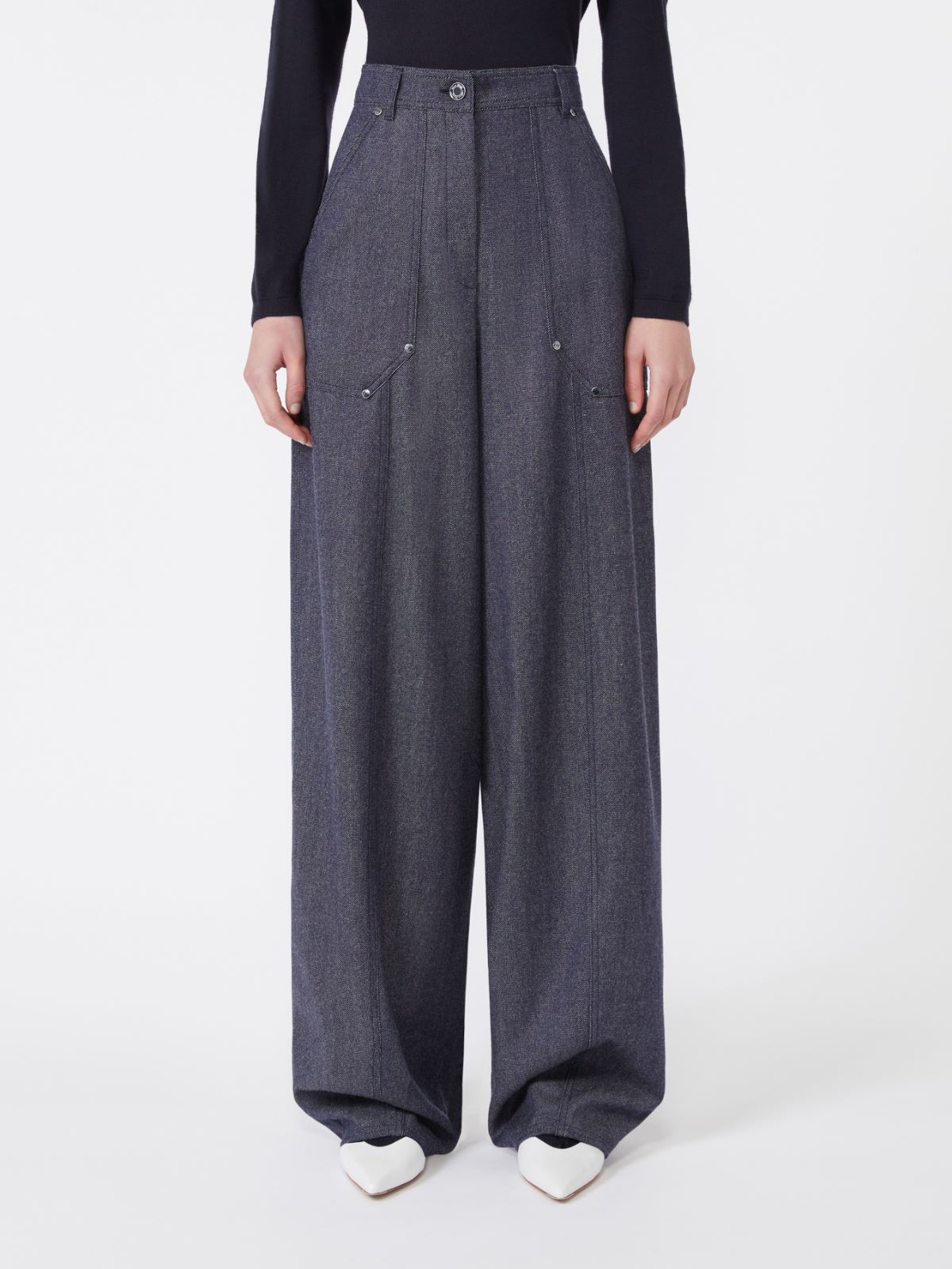 Denim-effect wool trousers - ULTRAMARINE - Max Mara - 2