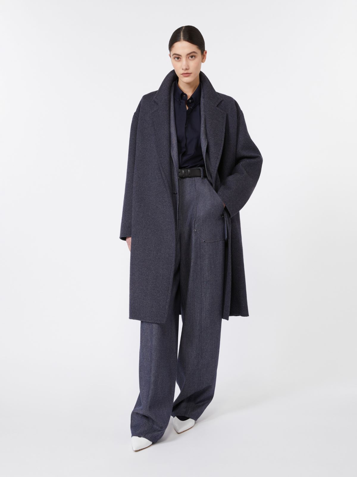 Denim-effect wool trousers - ULTRAMARINE - Max Mara