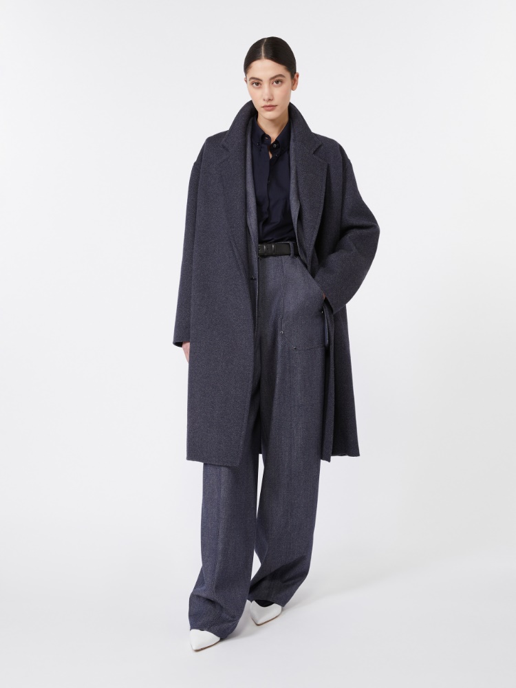 Denim-effect wool trousers - ULTRAMARINE - Max Mara