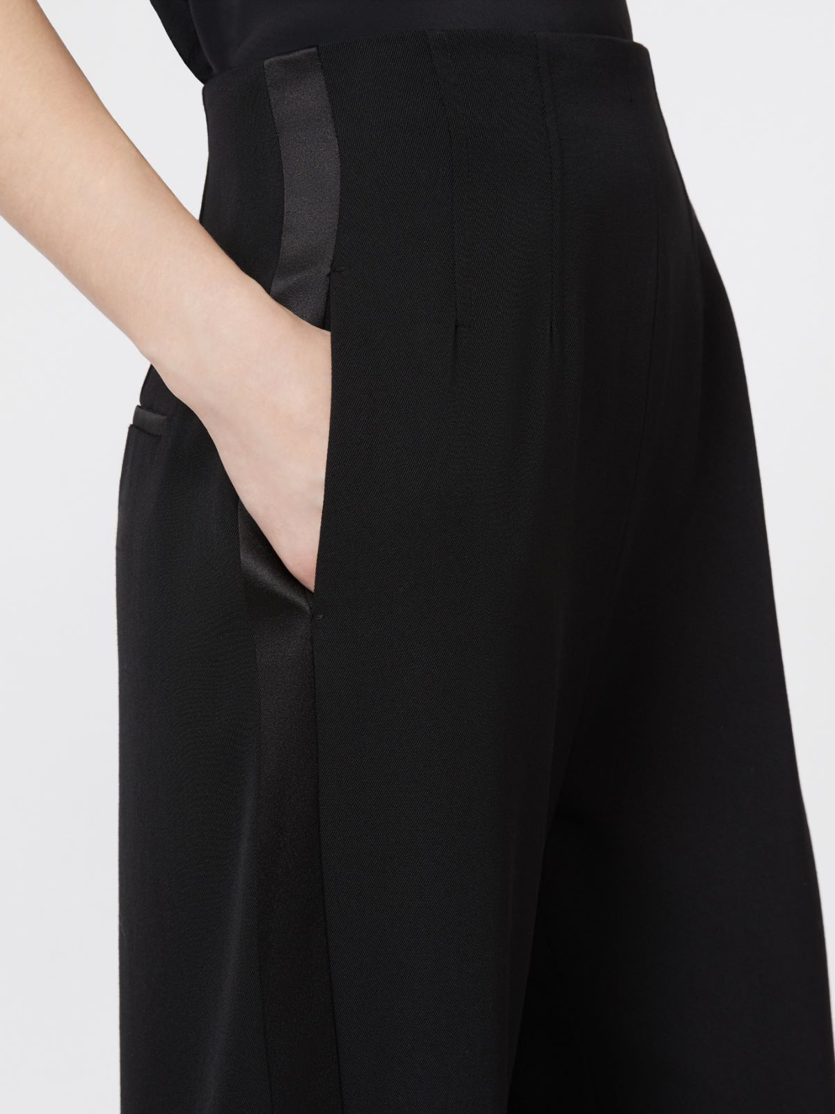 Gabardine wool trousers - BLACK - Max Mara - 4