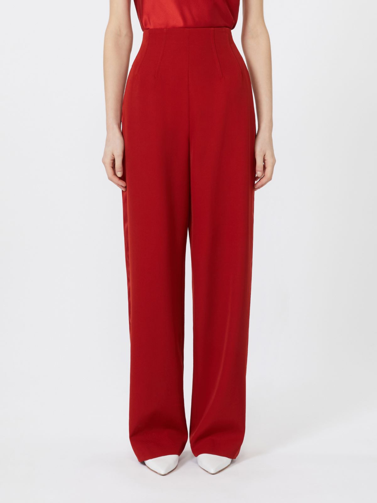 Gabardine wool trousers - RED - Max Mara - 2