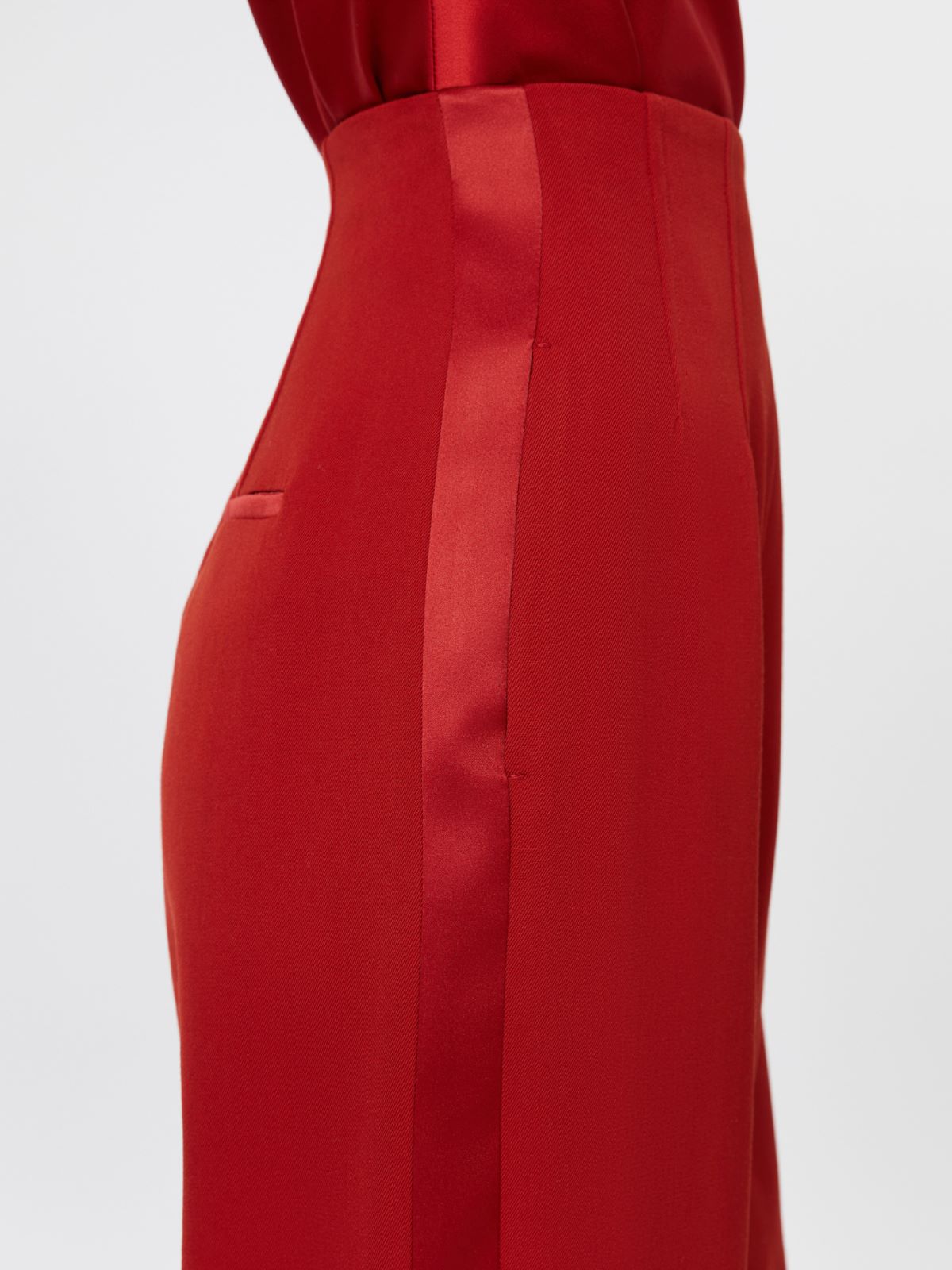 Gabardine wool trousers - RED - Max Mara - 4