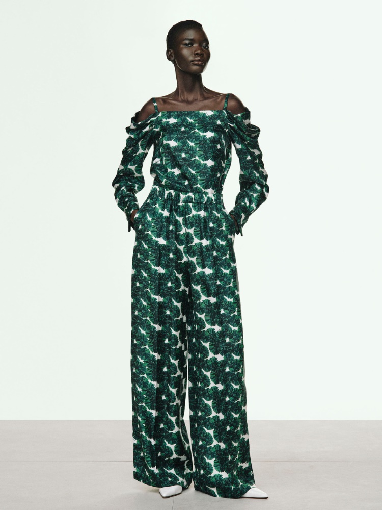 Printed silk trousers + EMERALD - Max Mara
