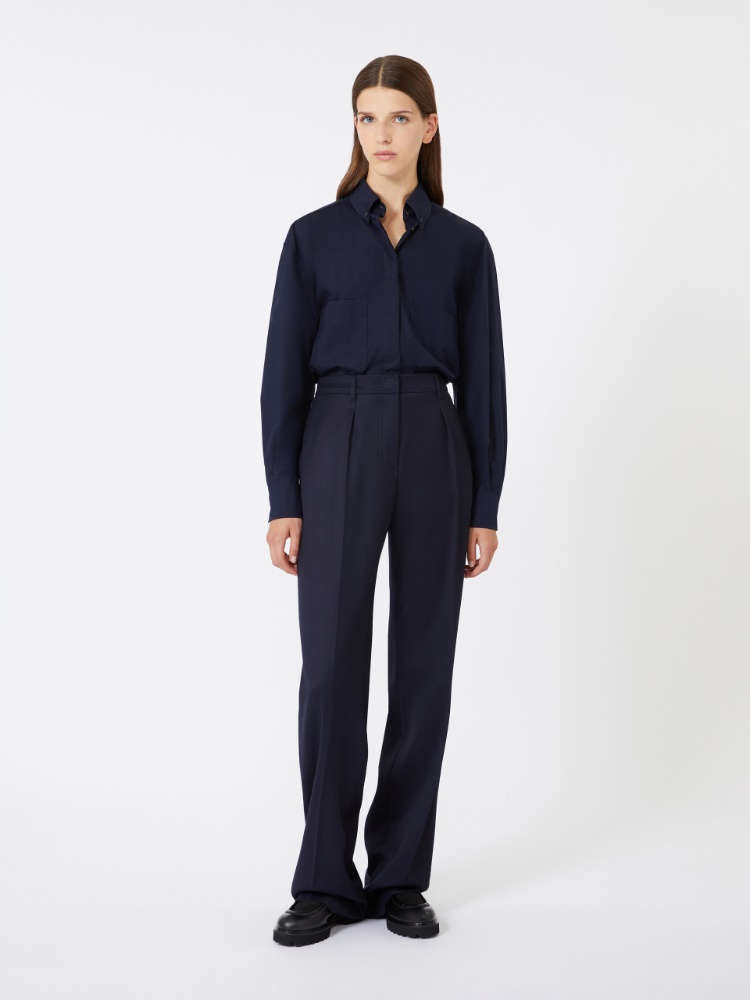 Gabardine wool trousers - ULTRAMARINE - Max Mara