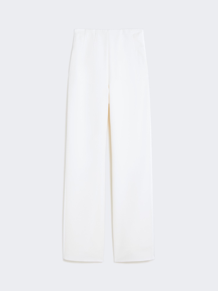 High-waisted wool trousers - WHITE - Max Mara