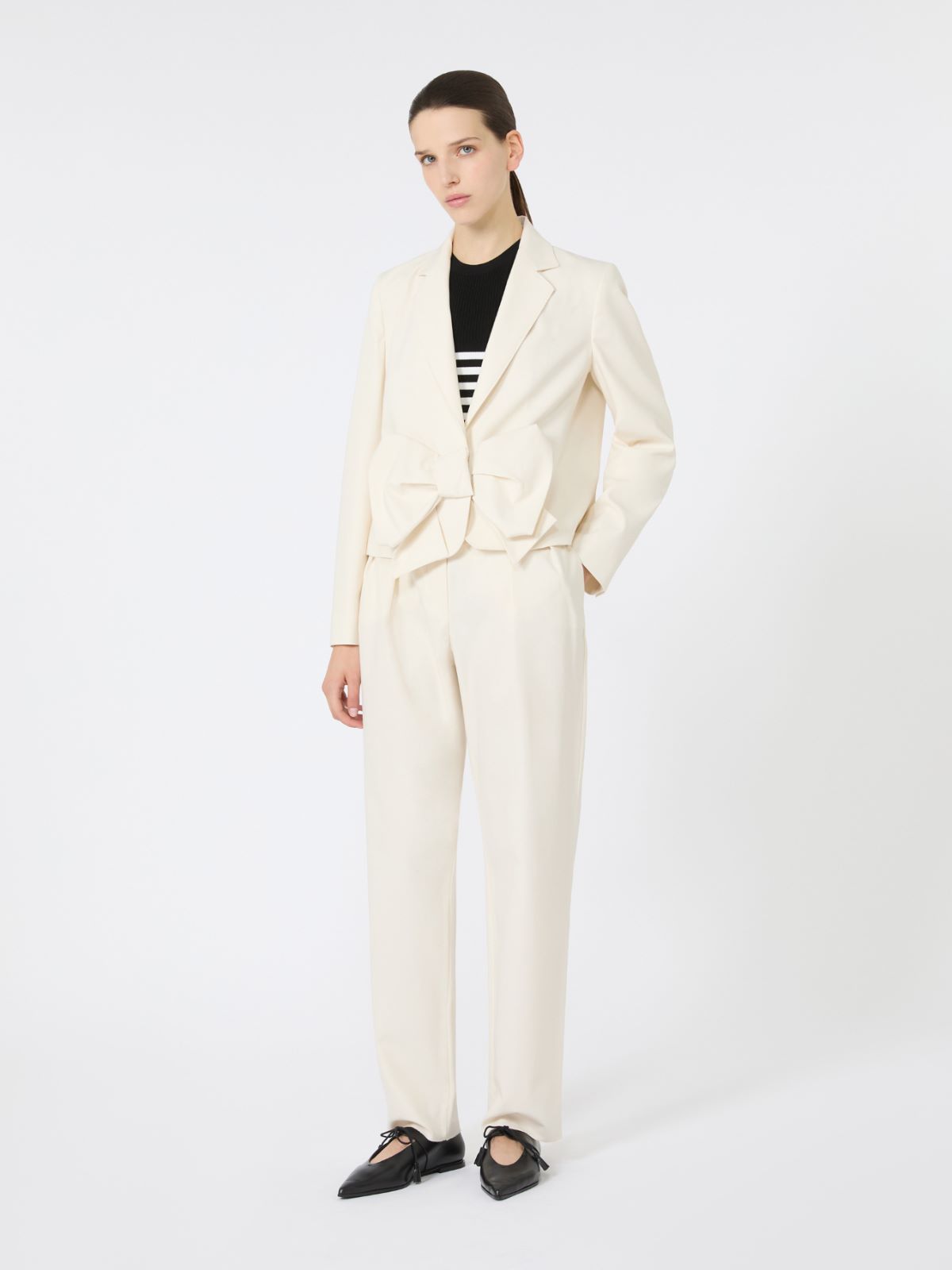 Cotton carrot-fit trousers - WHITE - Max Mara - 8