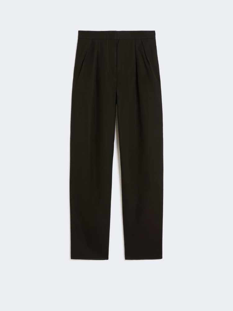 極上シルエット【Max Mara】上質 Dede キャロットフィットパンツ デデ] ピュア コットン キャロットフィット パンツ, black