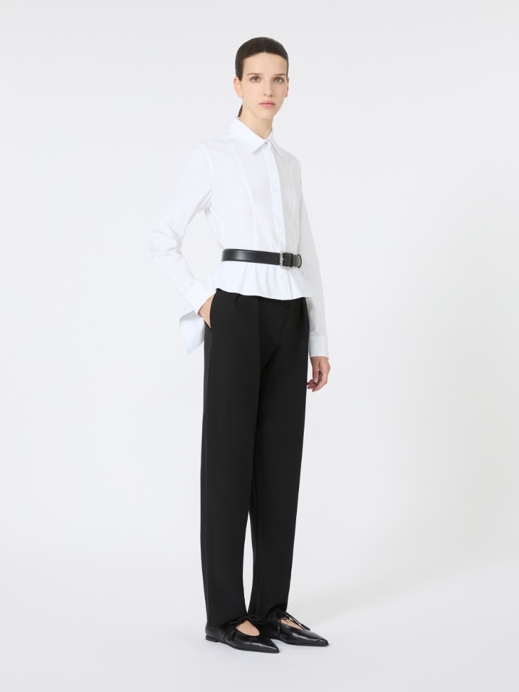 [デデ] ピュア コットン キャロットフィット パンツ - BLACK - Max Mara