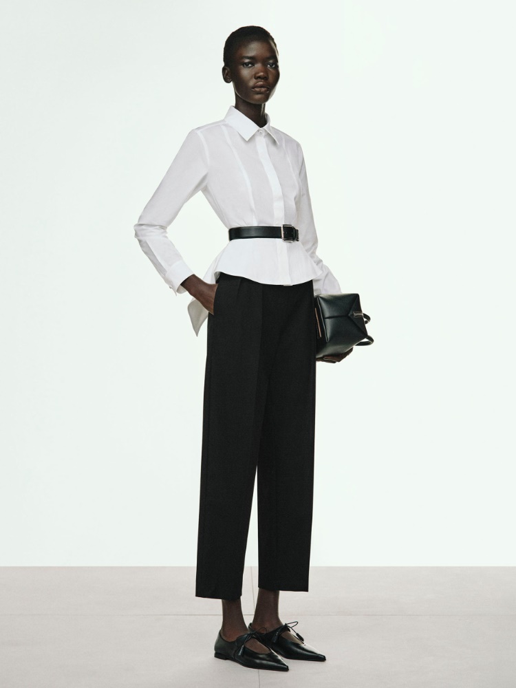 Cotton carrot-fit trousers + BLACK - Max Mara