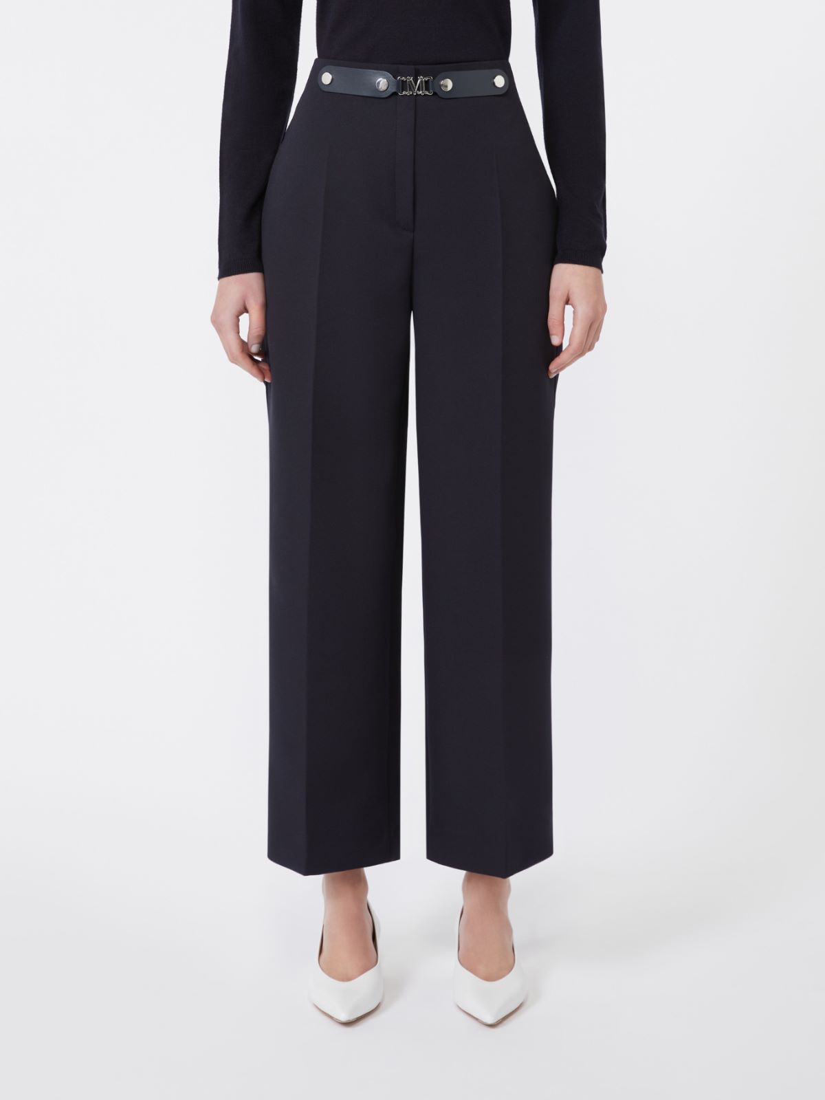 Spodnie o skróconej długości z tkaniny z efektem sprania - ULTRAMARYNA - Max Mara - 2