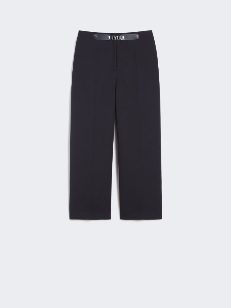 Pantalon raccourci en tissu lavé - BLEU MARINE - Max Mara