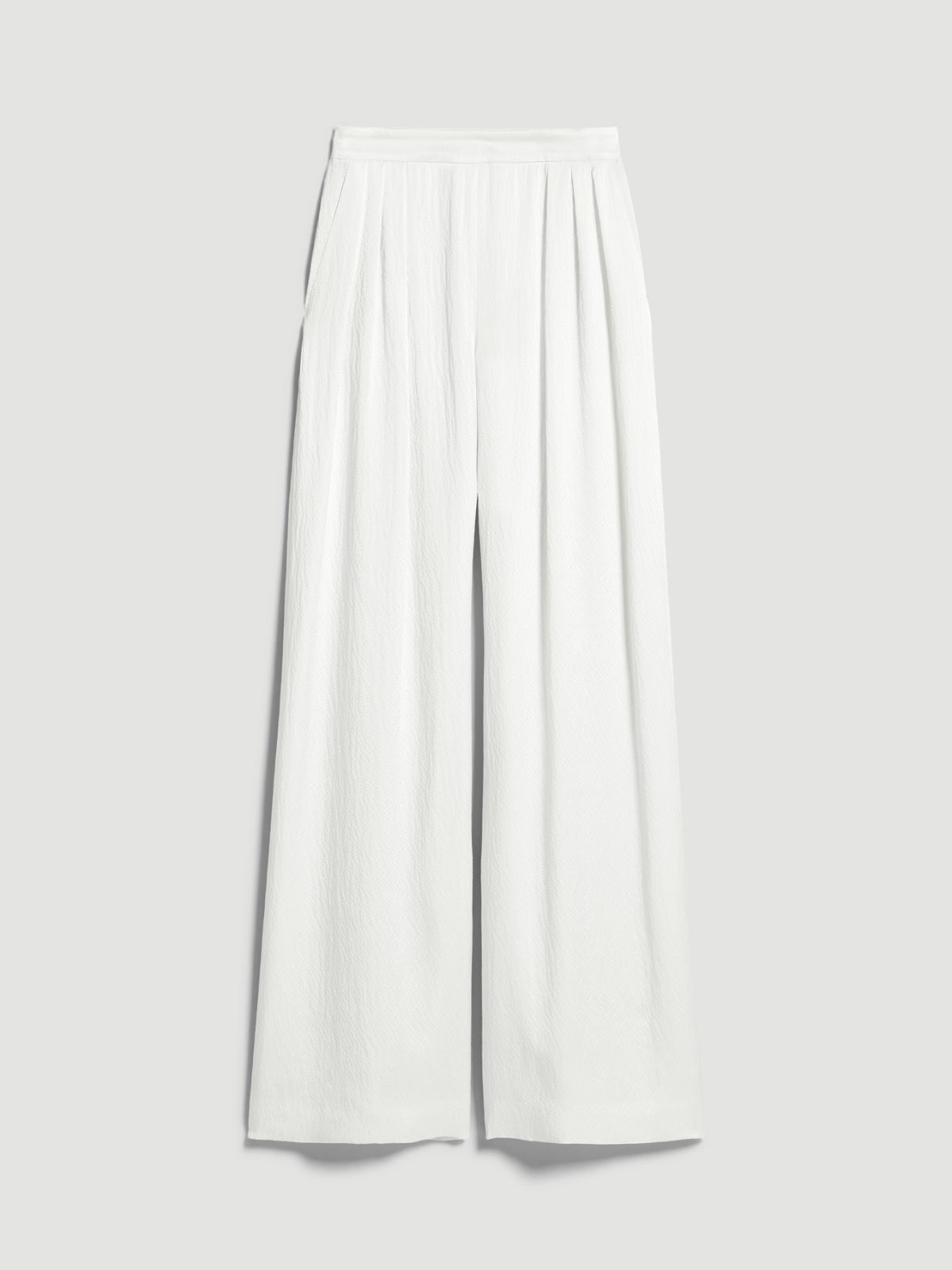 Satin trousers with pleats + WHITE - Max Mara