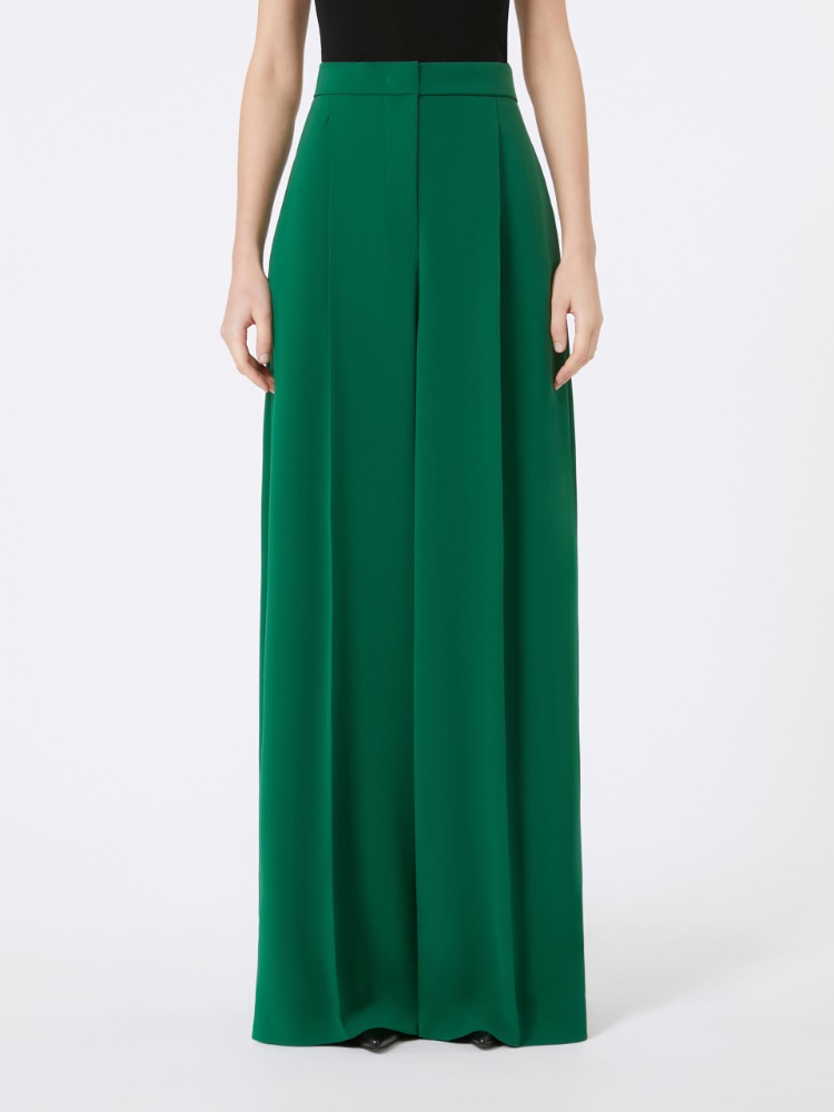 パンツ MAX MARA WIDE EMERALD GREEN CADY TROUSERS 1136065106014-b-