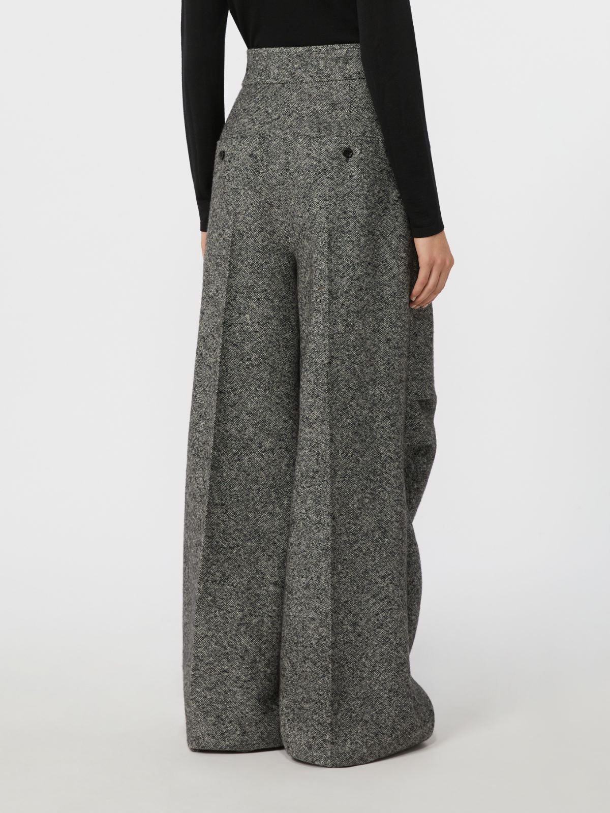 Wool and silk tweed trousers - WHITE BLACK - Max Mara - 3