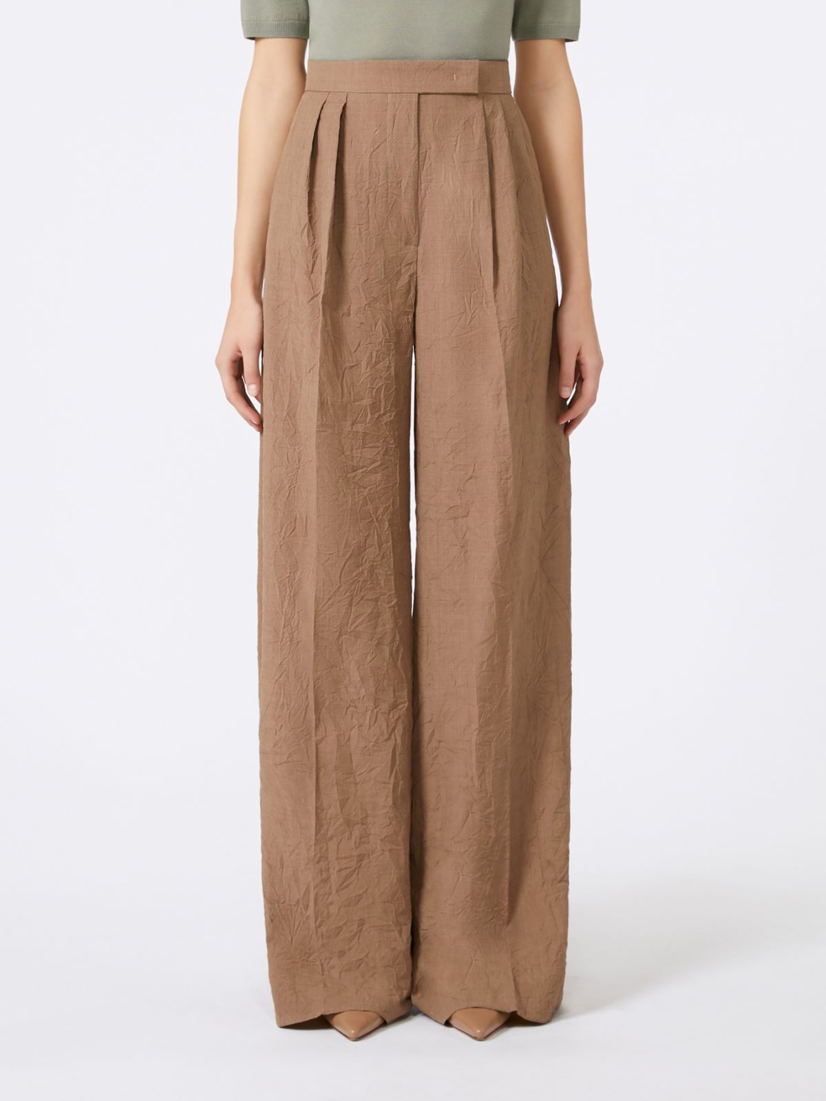 Spodnie z wełnianej tkaniny - ORZECHOWY BRĄZOWY - Max Mara - 2