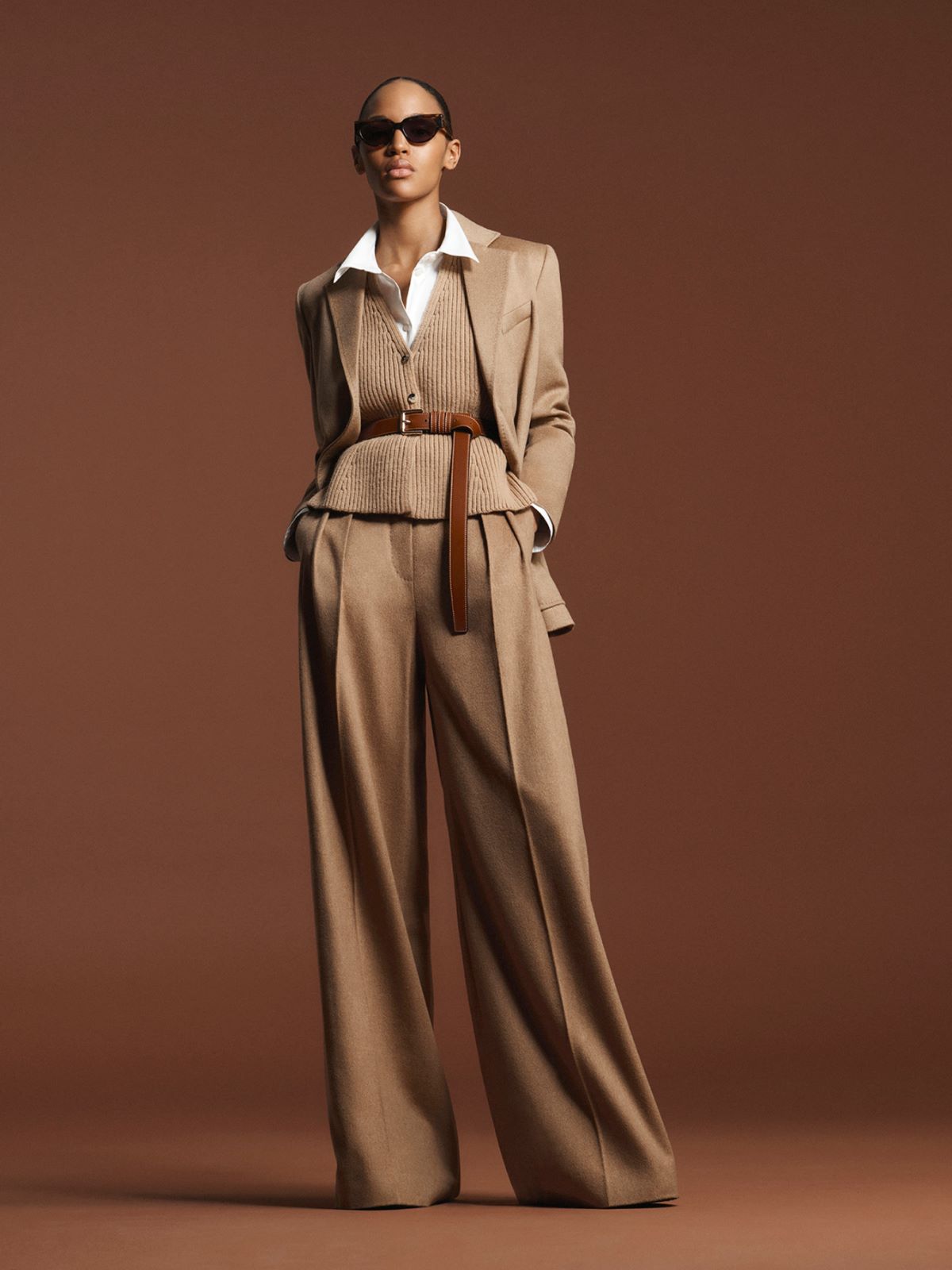 Flared camel trousers + CAMEL - Max Mara