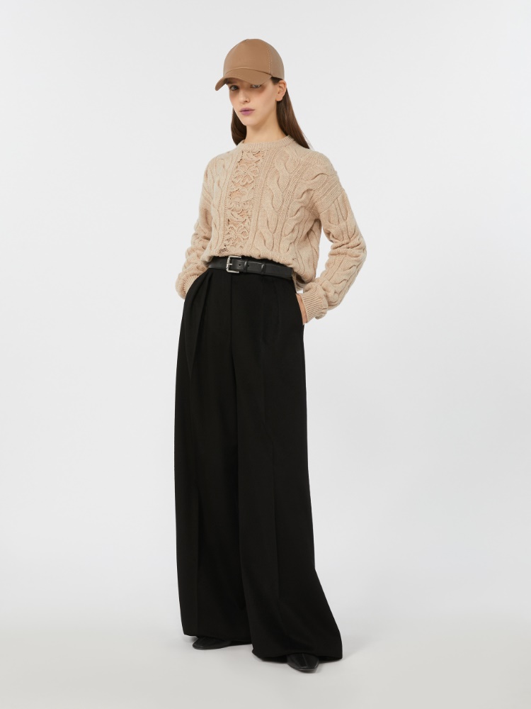 Flared camel trousers - BLACK - Max Mara