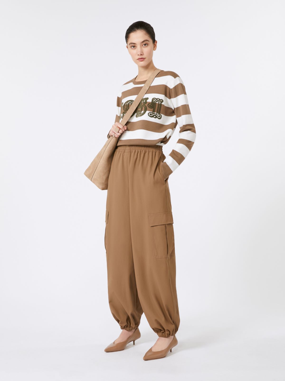 Cotton baggy trousers - HAZELNUT BROWN - Max Mara - 9