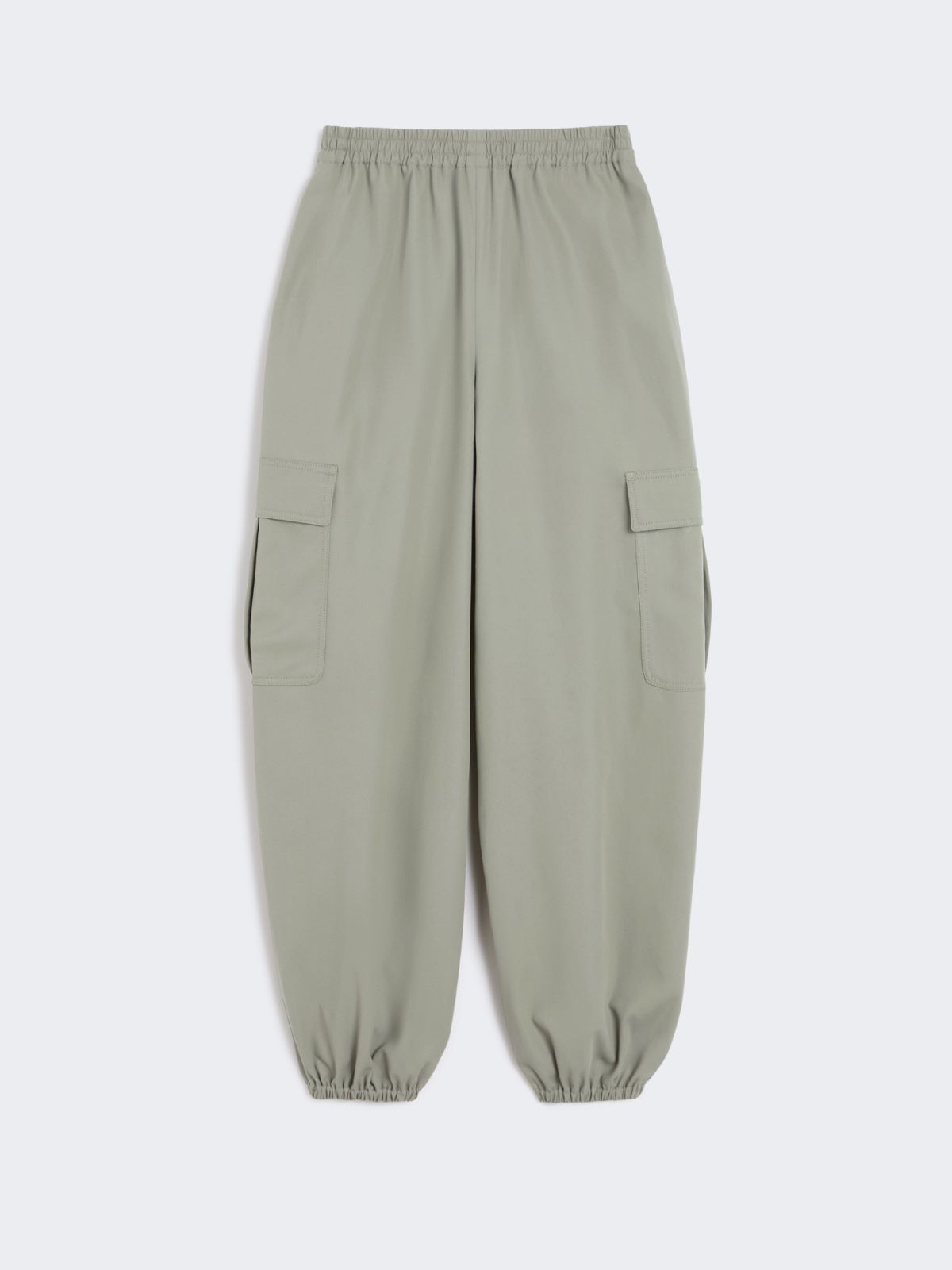 Cotton baggy trousers - SAGE GREEN - Max Mara - 9