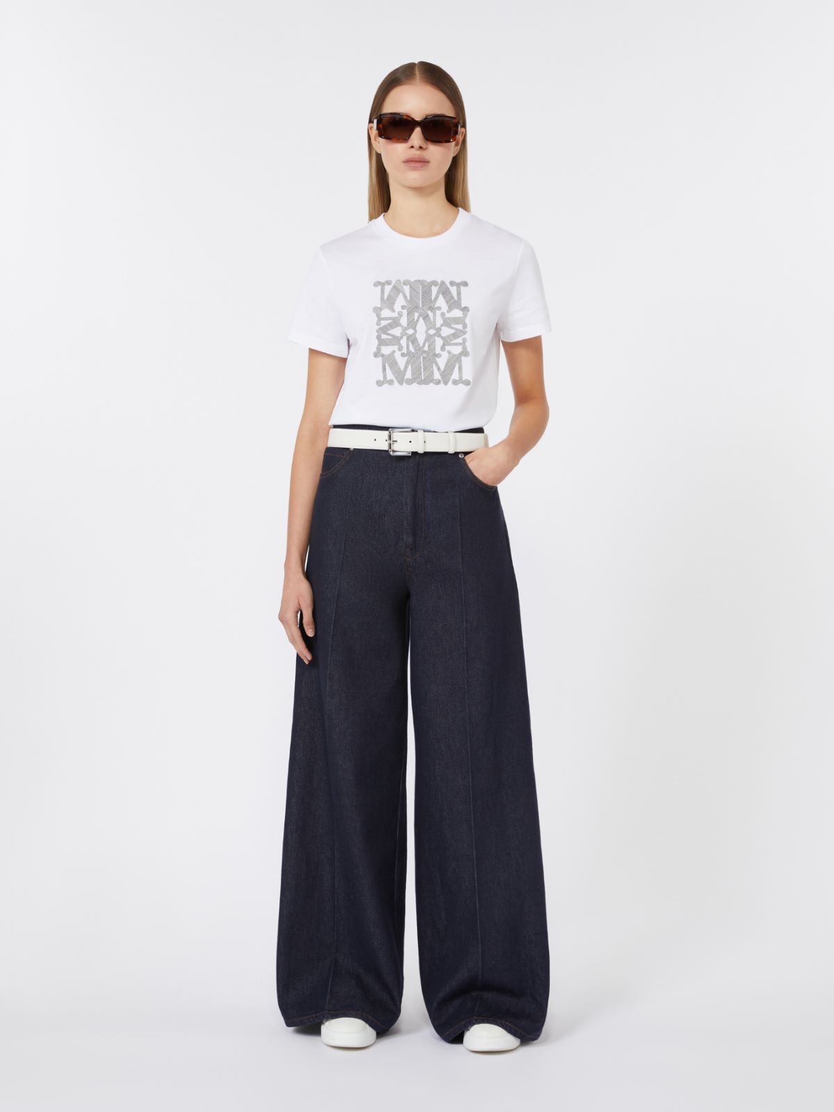 Wide-leg denim jeans - NAVY - Max Mara