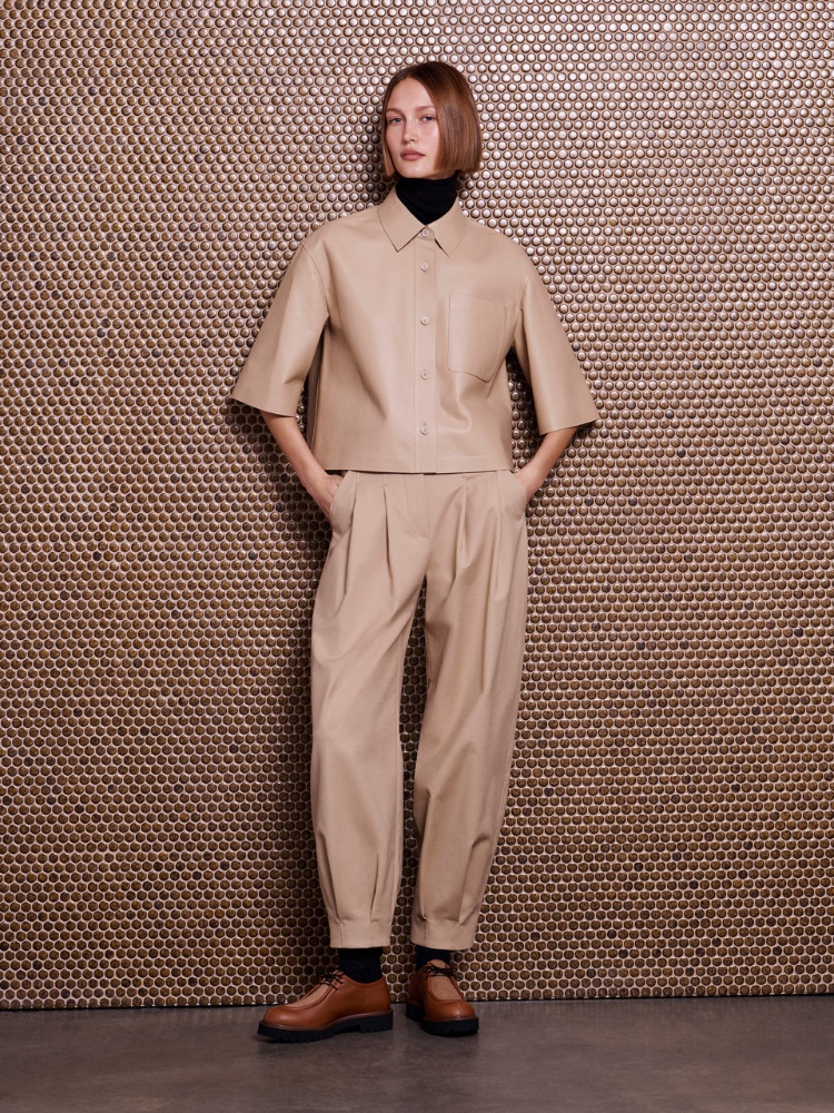Cotton canvas trousers + SAND - Max Mara