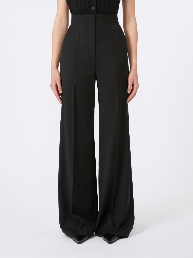 パンツ Max Mara FW25 Trousers (2521136121 FERNET004) Straight-fit light wool trousers, black |