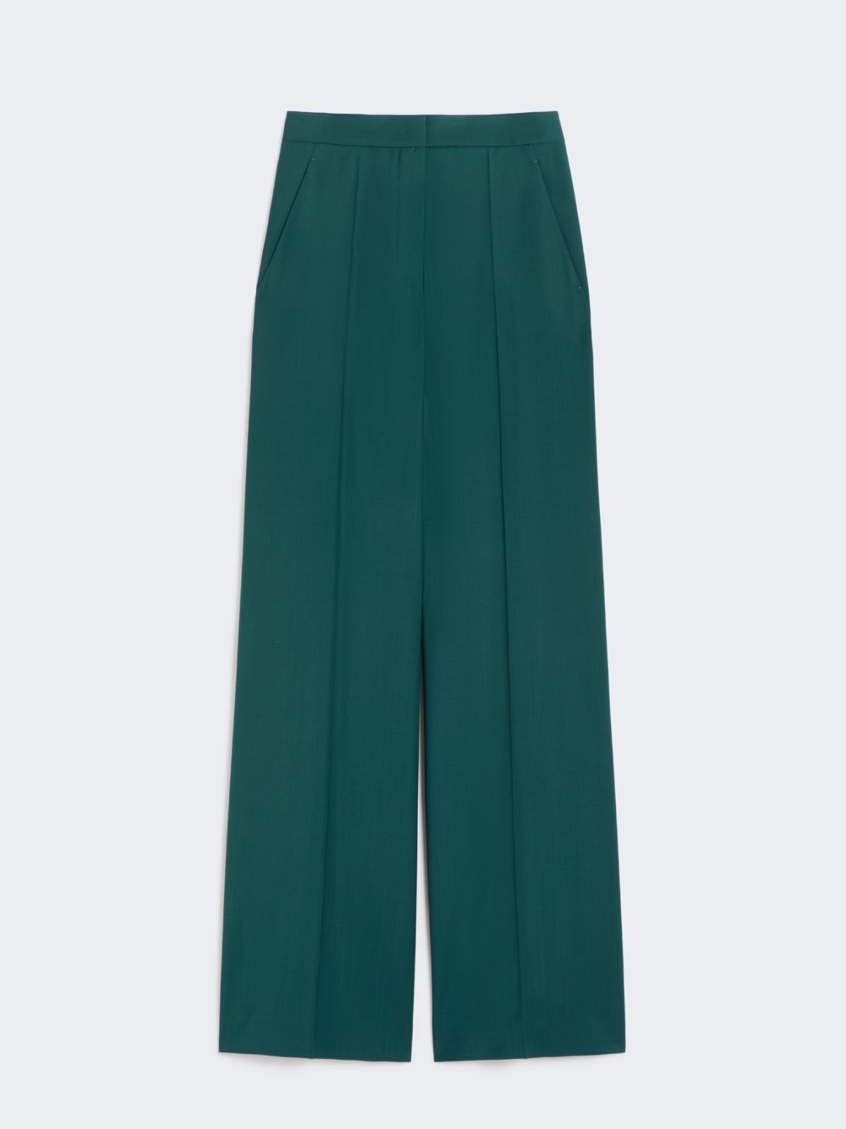 Straight-fit light wool trousers - DARK GREEN - Max Mara - 9