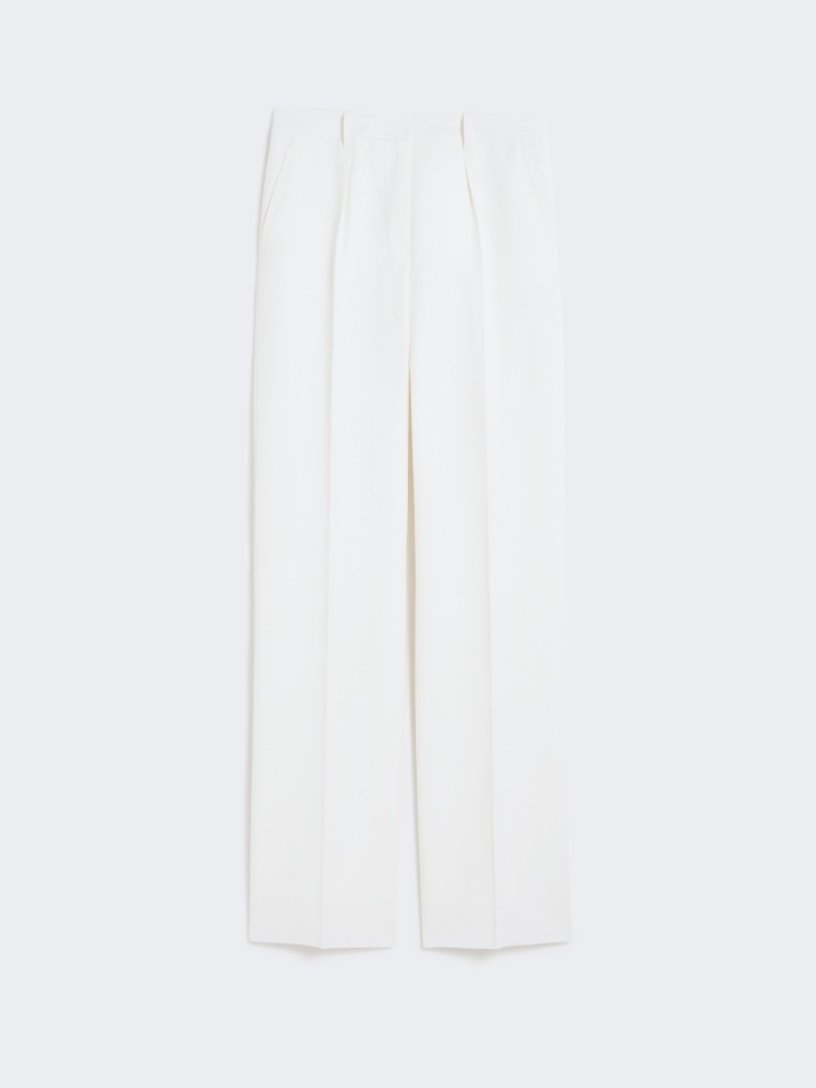 Gerade geschnittene Hose aus Wollgabardine - WEISS - Max Mara