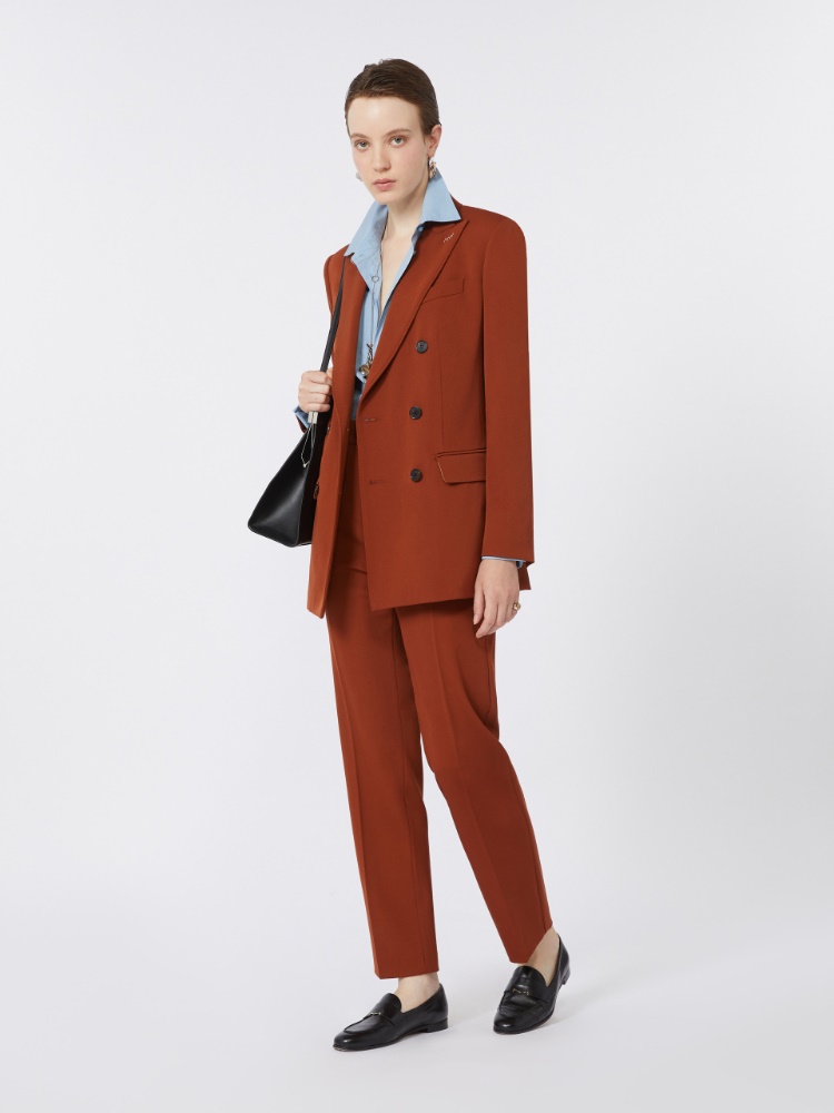Wool granite trousers - RUST - Max Mara