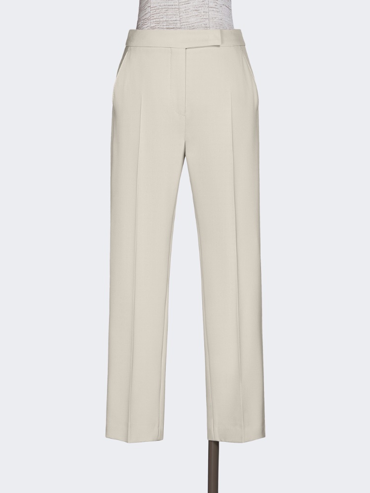 Wool granite trousers - IVORY - Max Mara