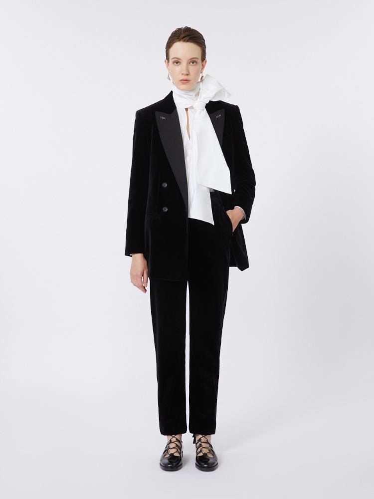 Stretch wool trousers - BLACK - Max Mara