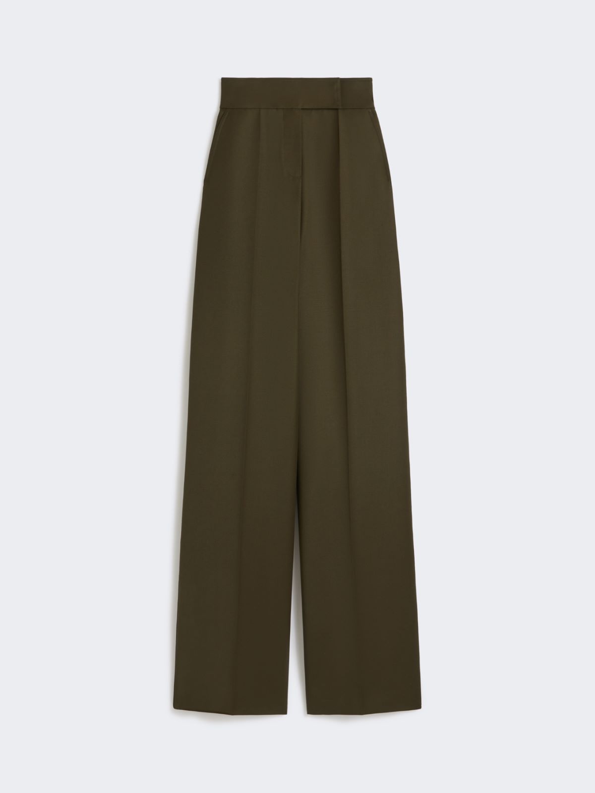 Wool wide-leg trousers - MOSS GREEN - Max Mara - 8