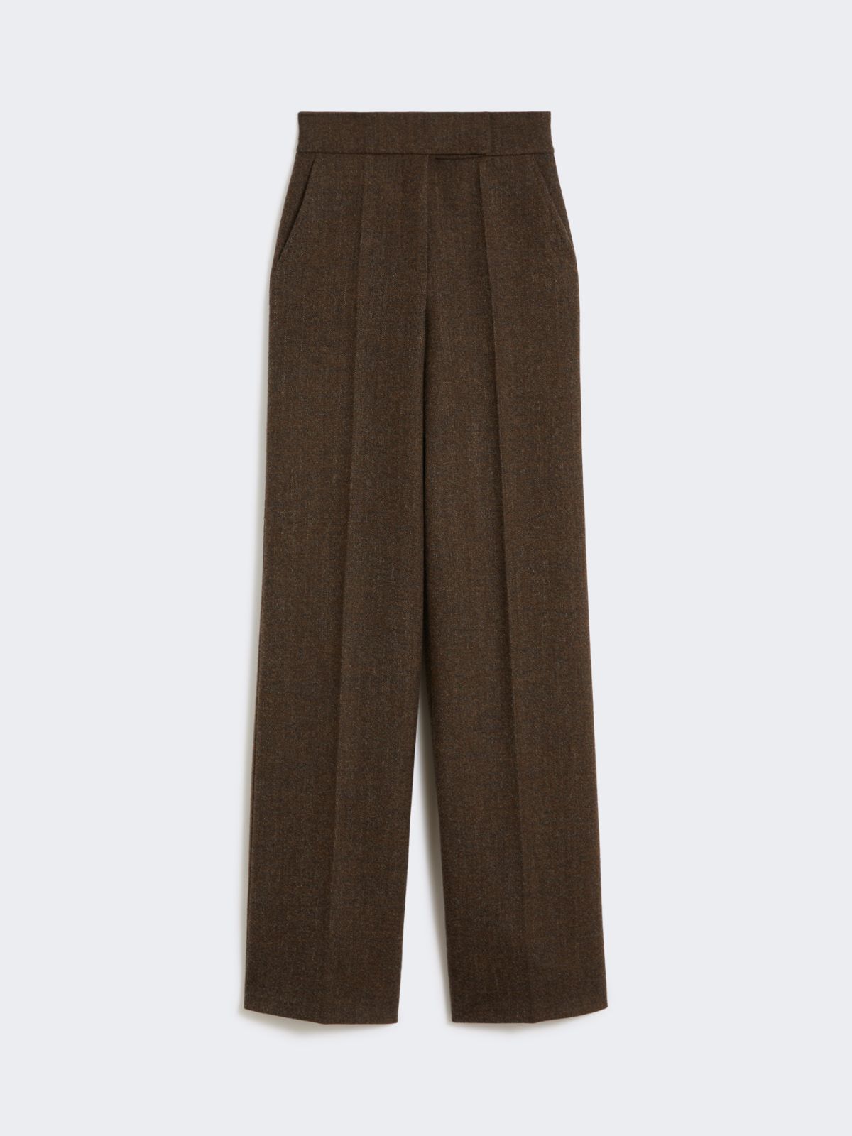 Wool flannel wide-leg trousers - BROWN - Max Mara - 9