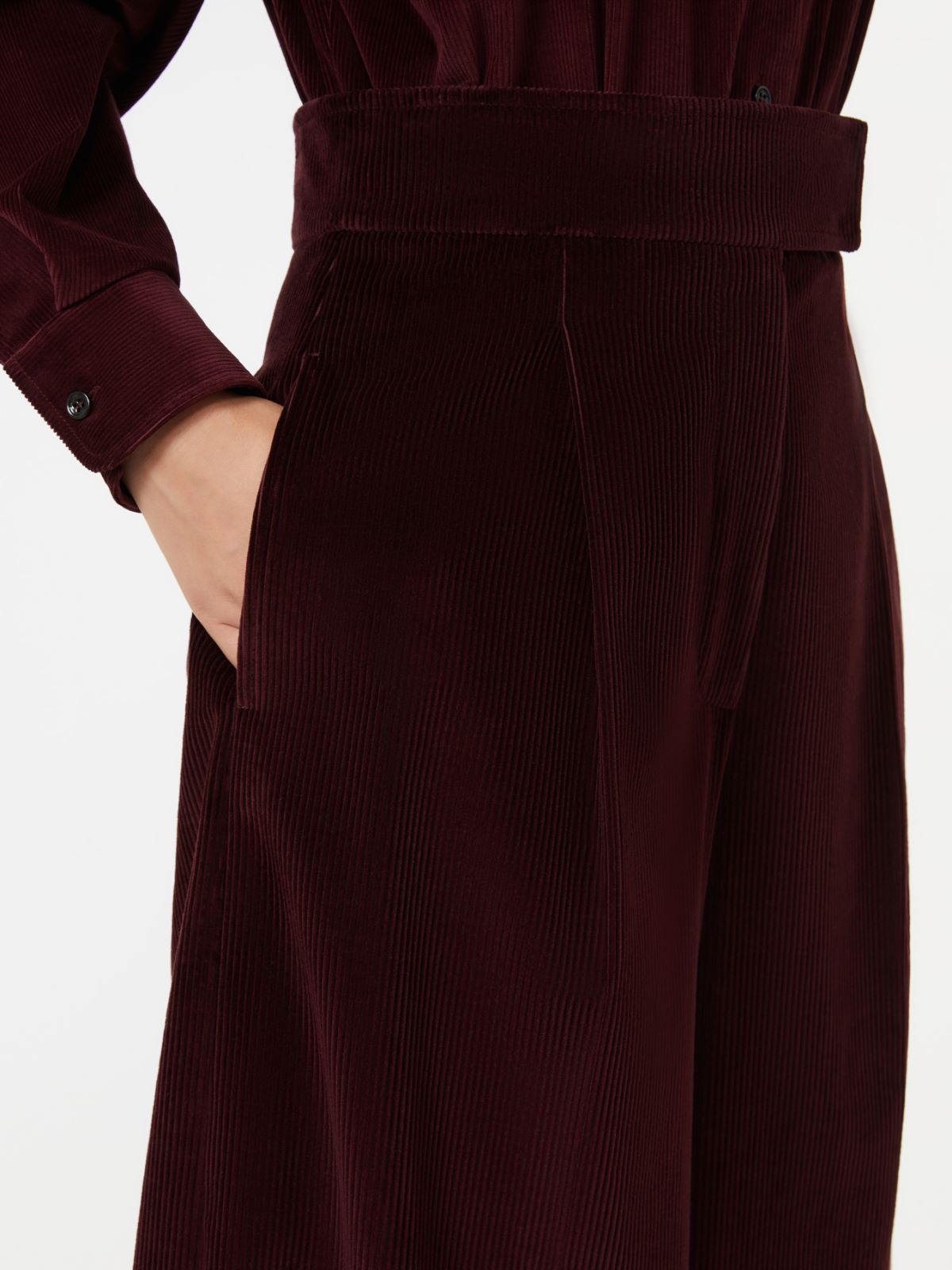Pantalon large en velours - CERISE - Max Mara - 4