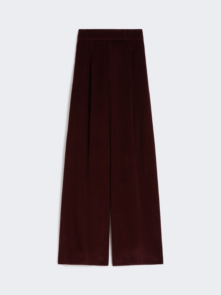Wide-leg corduroy trousers - CHERRY - Max Mara