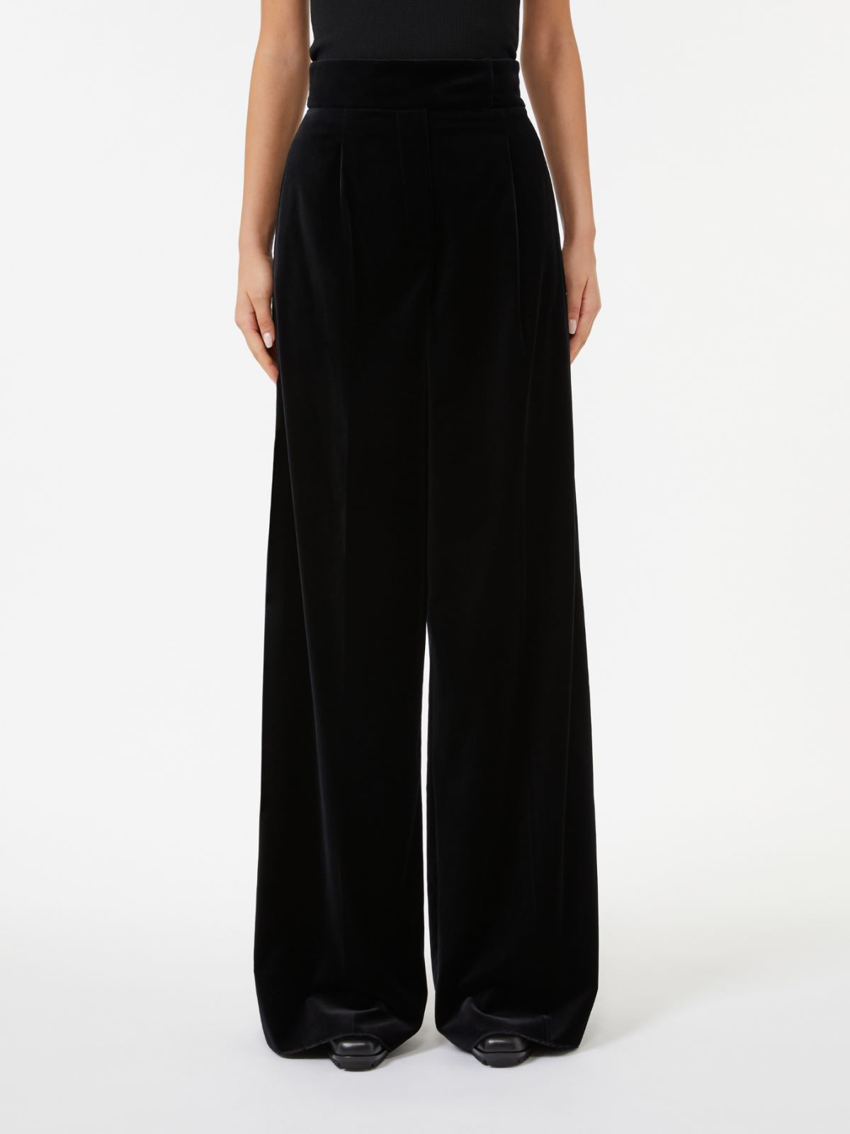 Sateen velvet trousers - BLACK - Max Mara - 2