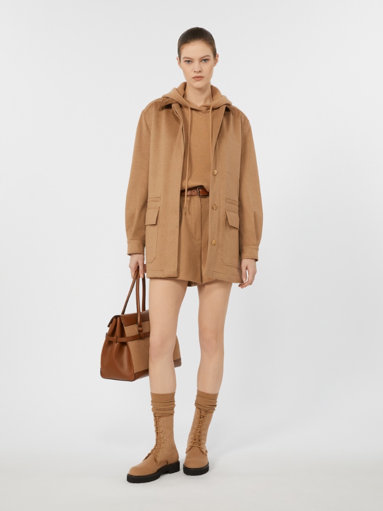 Szorty z tkaniny z wielbłądziej wełny - WIELBŁĄDZI - Max Mara - 2