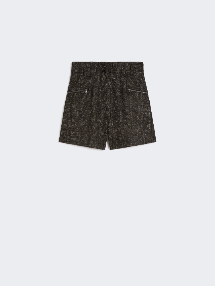 Chevron wool shorts - BROWN - Max Mara