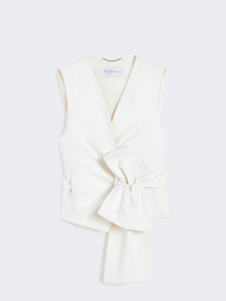 ☆Max Mara☆ サッシュ付きコットンジレZampa・上下2点セット♪ ザンパ] コットン キャンバス スリムフィット ジレ, white