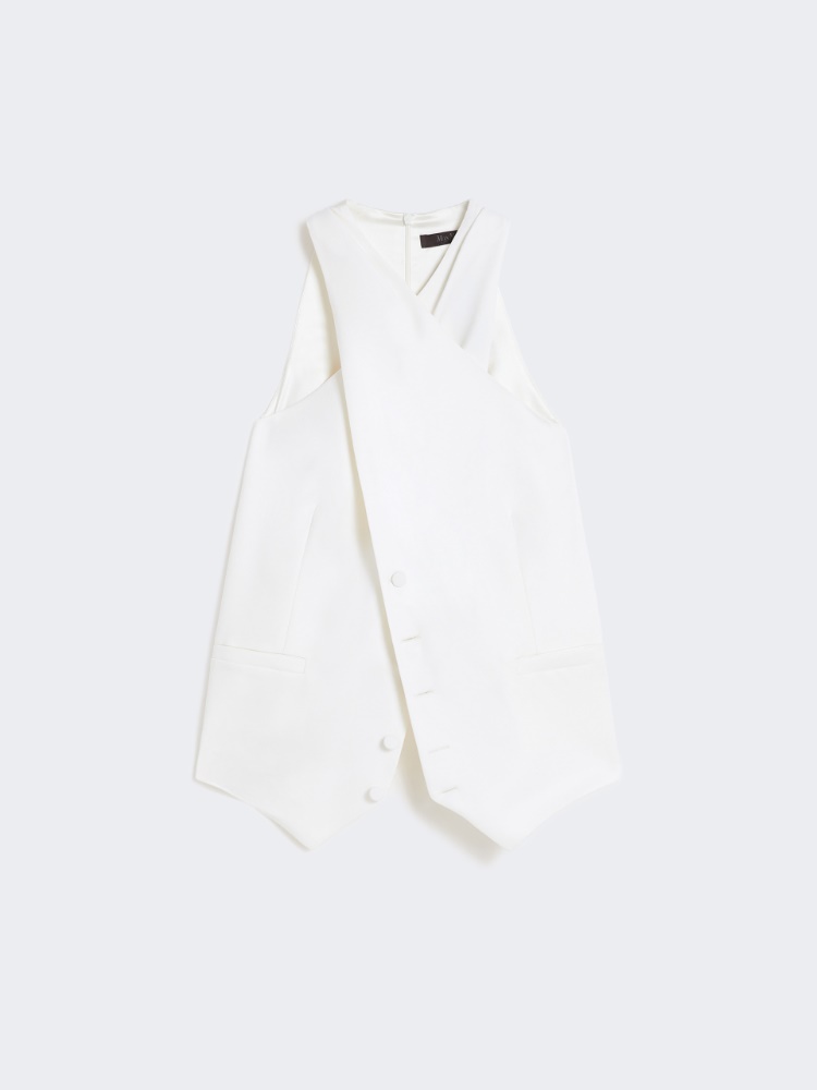 Weste aus Wollgabardine und Satin - WEISS - Max Mara